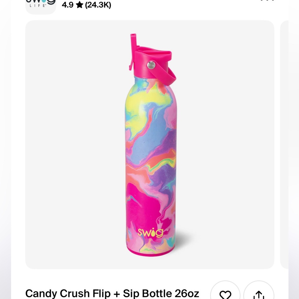 Swig Life Candy Crush Flip + Sip Bottle 26oz